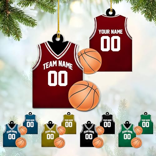 Personalized Basketball Ornament for Christmas Tree 2024 - Custom Player Gift for Team, Hanging Decor (B5)