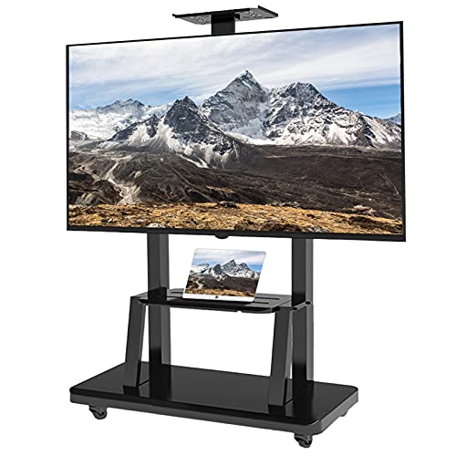 Soporte Móvil para TV de 32 a 75 pulgadas con Ruedas y Estantes Ajustables miniatura 1