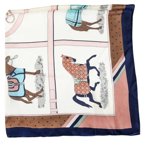 AWST International. Silky Scarf- Horses in Blankets- 35" x 702