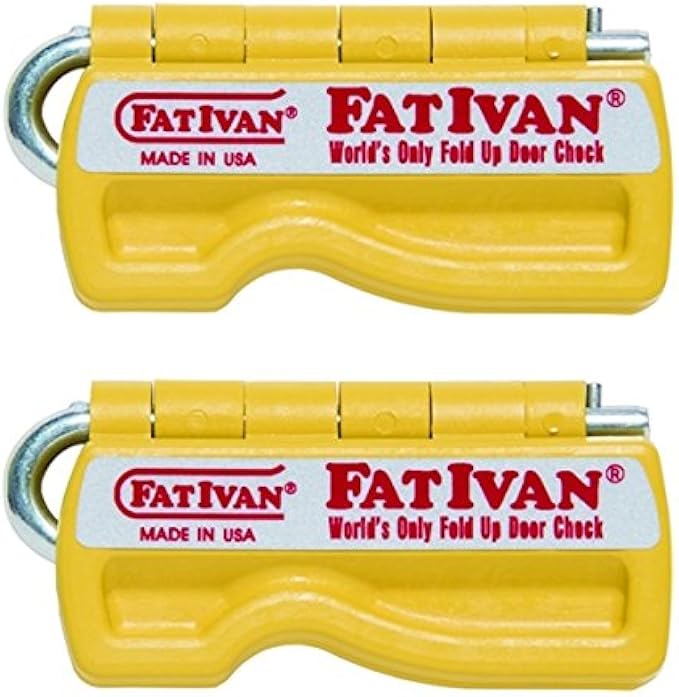 The Original Fat Ivan Fold Up Doorstop Wedge with Magnet Yellow (Pack of 2)