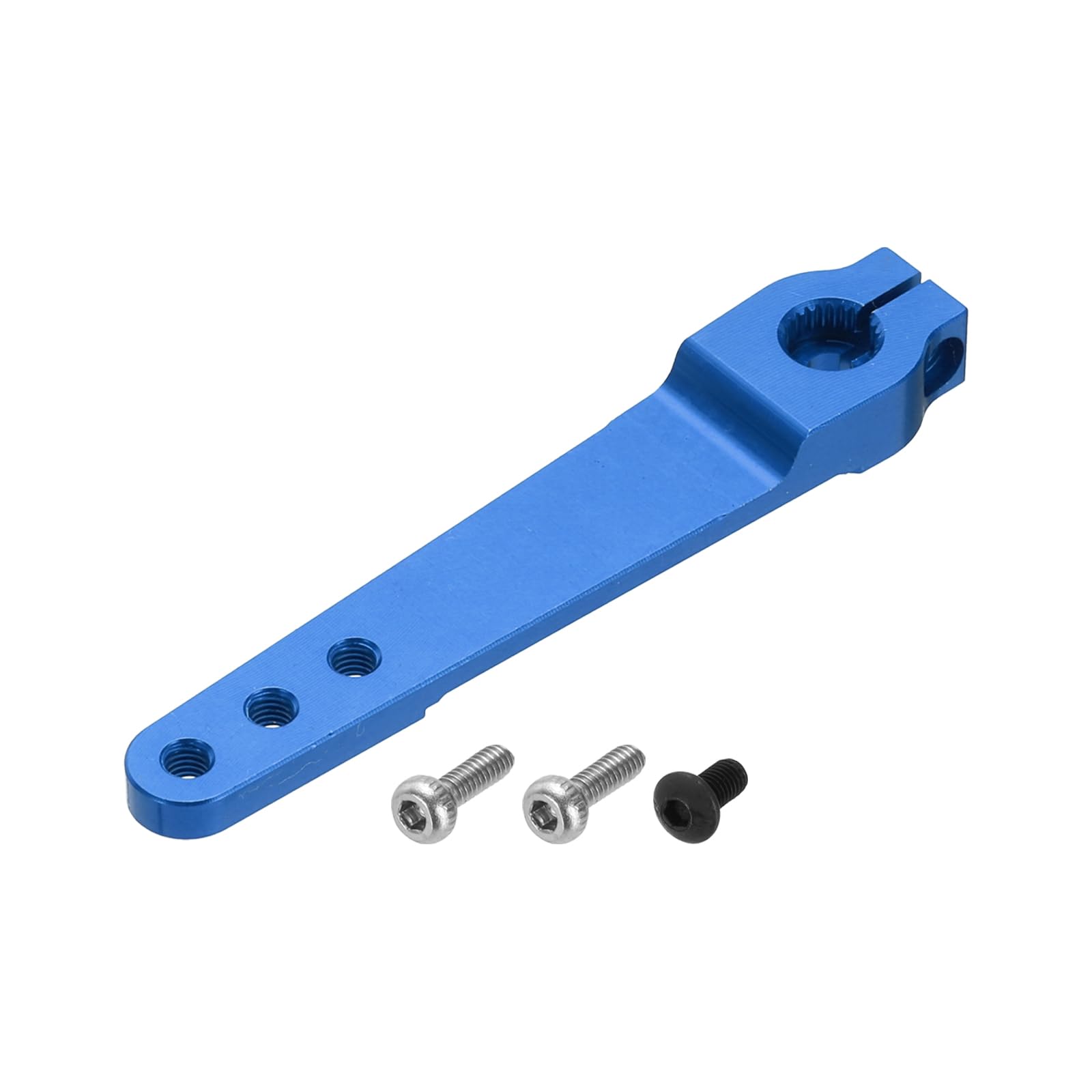 sourcing map 1 Pcs Aluminum Servo Horn Long 25T Steering Arm 63mm Length Dark Blue Suitable for DIY RC Car/Boat/Airplanes Boat Model Accessories