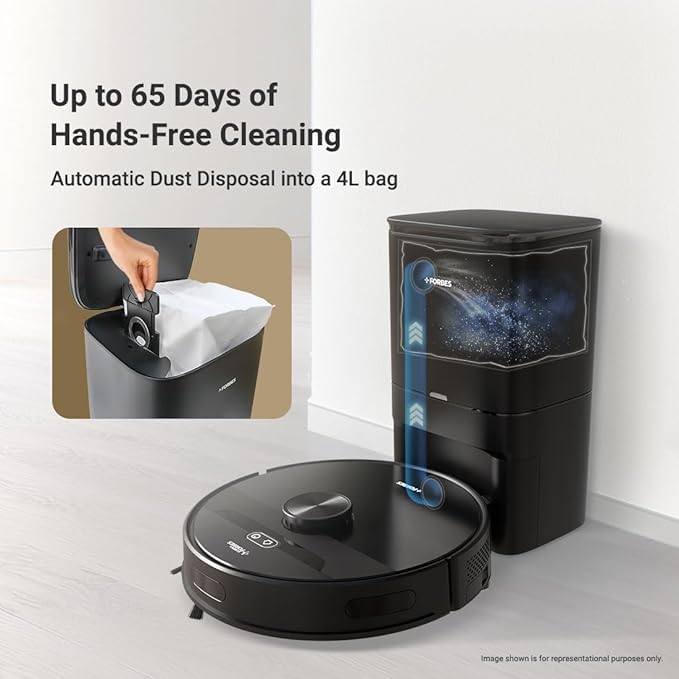 Image of Robot Vacuum Cleaner, Auto Dust Disposal, 4L Bag, 65 Days Hands-Free Cleaning, Black (SMART CEAN with AUTO)