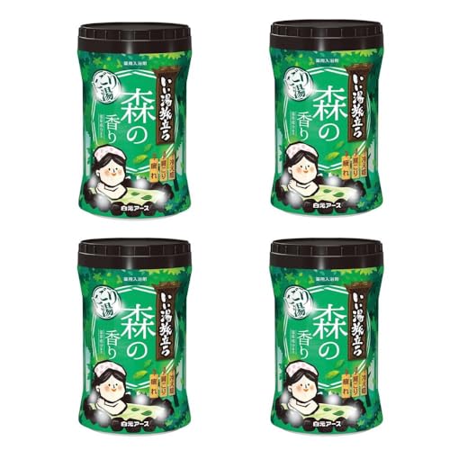 いい湯旅立ちボトル にごり湯 600g 4本セット 120回分 森の香り | 日用品 入浴剤 粉末 にごり湯 白元アース お風呂 風呂 温泉 柚子 ゆず 森 かぼす 檜 ひのき ヒノキ 金木犀 キンモクセイ 白檀 香り 癒し 入浴剤 バスタイム バス用品 美容 埼玉県 久喜市