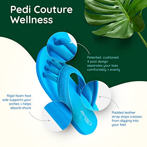 Image of Pedi Couture Pedicure Sandals with Built In Toe Separators for Women - Comfortable Spa Style Flip Flops for Home, Salon, Yoga & Gym Use