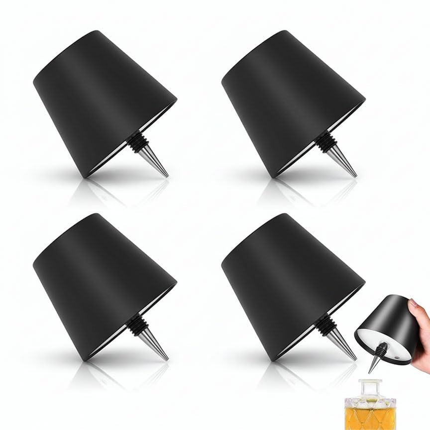 Compatibile con Tutte le Bottiglie: grazie al design universale (14 × 8 × 11 cm), la lampada si inserisce nel collo di qualsiasi bottiglia, trasformandola in una lampada da tavolo unica e decorativa.