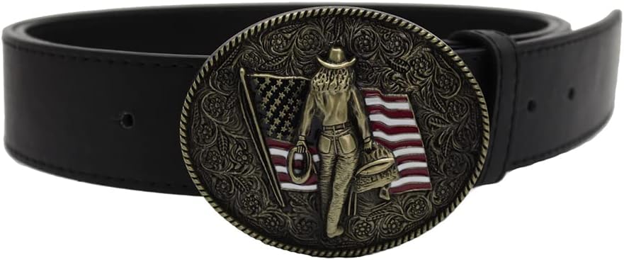 Belt Buckle for Men Simple Western Cowboy Belt Buckle for Women American Flag Eagle - Image 3