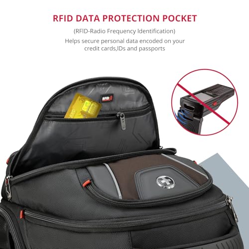 Image of Swissdigital Design Men's Laptop Backpack for Women, Large Capacity Business Travel Bag Black /Brown | J14-32