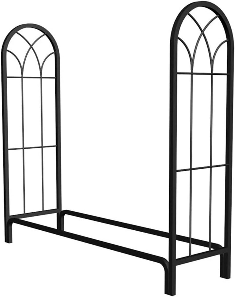 Large Firewood Fireplace Tool Holder Indoor and Outdoor Storage Rack Heavy Duty Wrought Iron Frame Fireplace Accessories Firewood Storage (Size : B) ()