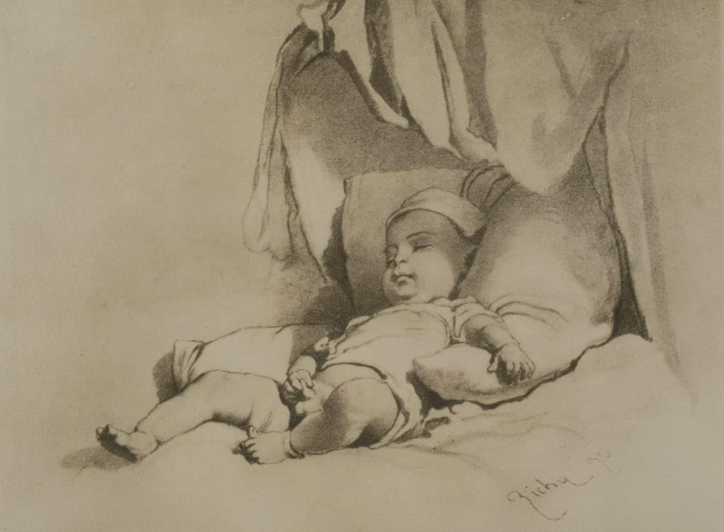 Impression d'art Bébé endormi sur le lit pour apaiser la chambre - 5