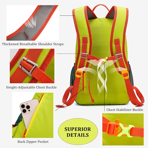 Mochila Deportiva Ligera para Senderismo 15L Verde Claro miniatura 5