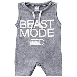 Aalizzwell Baby Boy Romper Newborn Infant Sleeveless Short Romper One Piece Active Summer Clothes