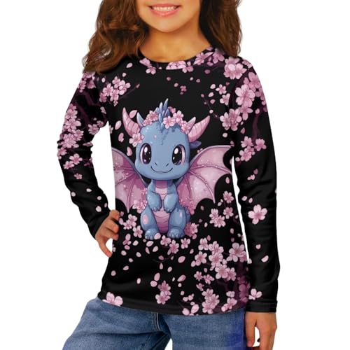 Uourmeti Teens Girls Tee Shirts Size 3-16 Kids Long Sleeve Tshirts Fall Outfits Boys' Running Clothing2