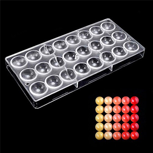 Xingqijia Máquina de chocolate duro transparente PC faça você mesmo 24 meia bola para doces ferramen