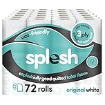 Splesh by Cusheen 3-ply Toilet Roll - Unscented (72 Pack) Soft, Quilted Bulk Toilet Rolls, Toilet Tissue and Loo Rolls – Eco-Friendly Toilet Paper Sustainably Crafted in The UK