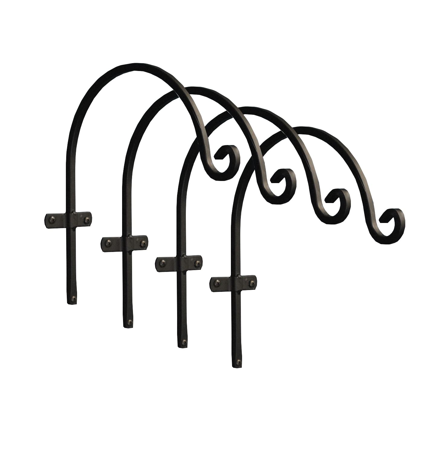 Selections Metal Round Garden Hanging Basket Hooks Brackets Hangers (30cm) - Pack of 4