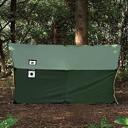 Tienda de campaña con apertura de horno, resistent...: 【Ligero y práctico para llevar contigo】La carpa para árboles se fija sin varillas incluidas; en su lugar, simplemente utiliza dos árboles estables para la fijación y ramas adecuadas como soportes naturales. Ideal para aventuras al aire libre con míni...