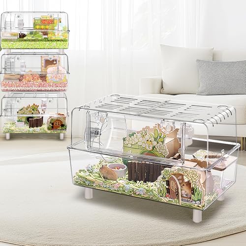 Acrylic Hamster Cage with Accessories and Stand