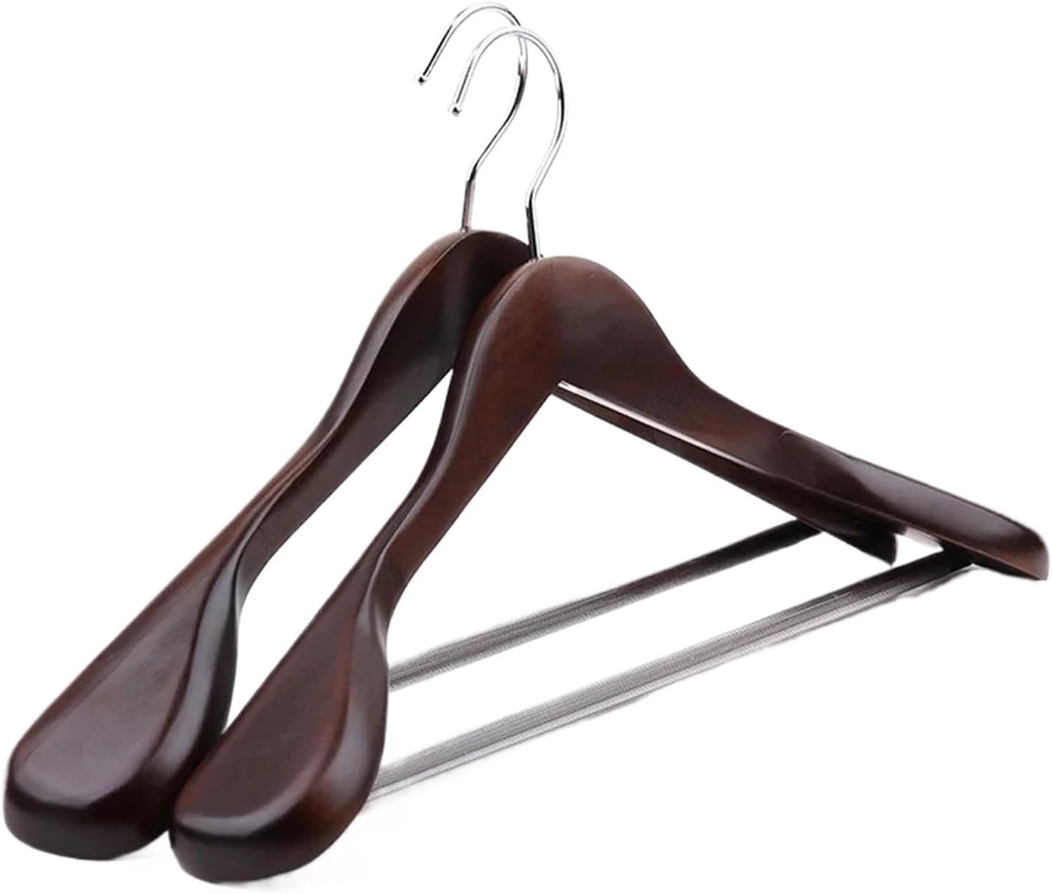 Coat Hanger Thickened Suit Coat Hanger Solid-Wood Clothes Hanger Wide Shoulder Seamless Household Clothes Support Wooden Clothes Hanger(Wood Color)