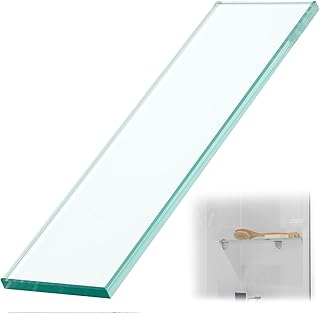 1 Pcs 3-3/8" x 12" 3/8" Glass Shelf for Shower Niche, Tempered Glass Shelf