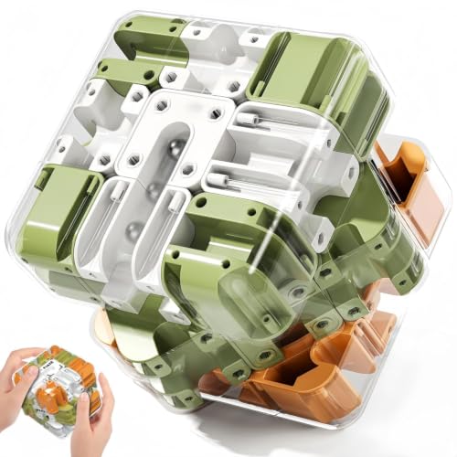TRENDING 3D Cube Puzzle for Kids 5-8 8-12, Color Matched Game, Education Sensory Toys Birthday Gift for Kids Adults 5 6 7 8 9+ Years Old Boys | Orange & Green - Image 2