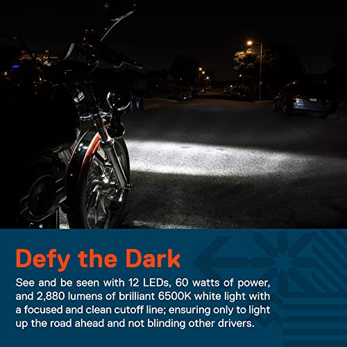 2Pc 4.5" Osram Led Harley Fog Passing Light [Halo] [Chrome-Finish] [6,500K] [2,880 Lumens] Motorcycle Passing Fog Lamp Light For Harley Davidson Accessories Road King Glide Street Glide Electra Glide #TOP1