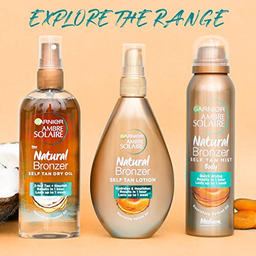Garnier Ambre Solaire Natural Bronzer Easy Self Tan Lotion 150ml, Natural & Streak-Free Fake Tan, Hydrates & Nourishes Skin With Nourishing Apricot Oil, Lasts Upto 1 week, Vegan Formula - Image 3
