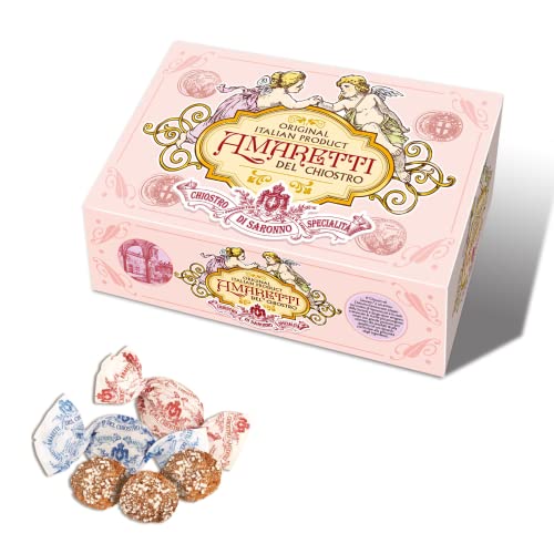 Claustro de Saronno® | Amaretti del Chiostro® | Cherubini Clasico Amaretti - 200 Gr | Cajas de pastelería | Envasado de macarrones