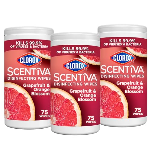 Image of Clorox Scentiva Disinfecting Wipes, Grapefruit and Orange Blossom, 75 Count Each (Pack May vary) (Pack of 3)