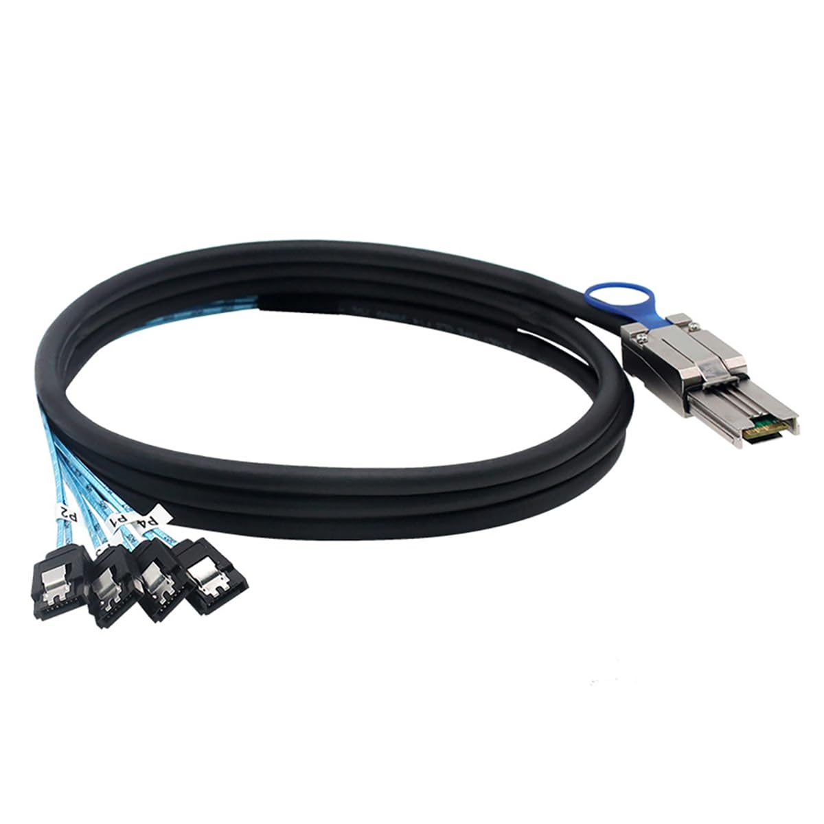 Mini SAS HD SFF-8088 26P do 4X SATA 7P żeński kabel – kabel przyłączeniowy do dysku twardego 6 Gb/s, 28AWG, 10 omów (2 m)