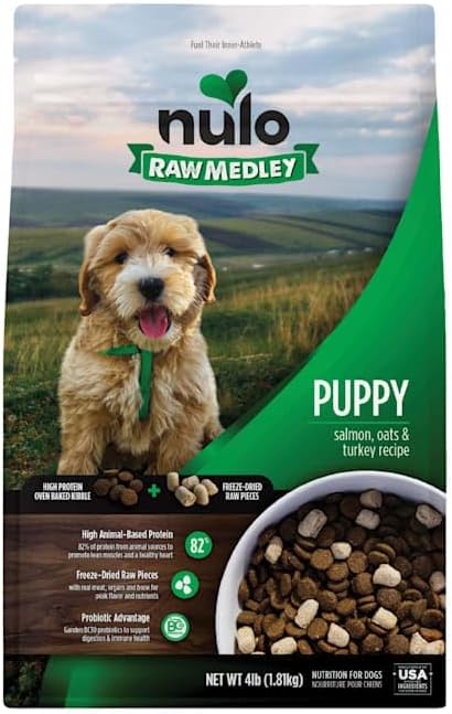 Nulo, Raw Medley Kibble Salmon Oats & Turkey Puppy Food, 74.08 Ounce