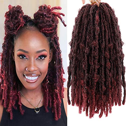 12 Inch Butterfly Locs Crochet Hair Short Bob Butterfly Locs Distressed Locs Most Natural Pre Looped Crochet Braids Hair Extension 80strands (12inch, #1B/BUG)