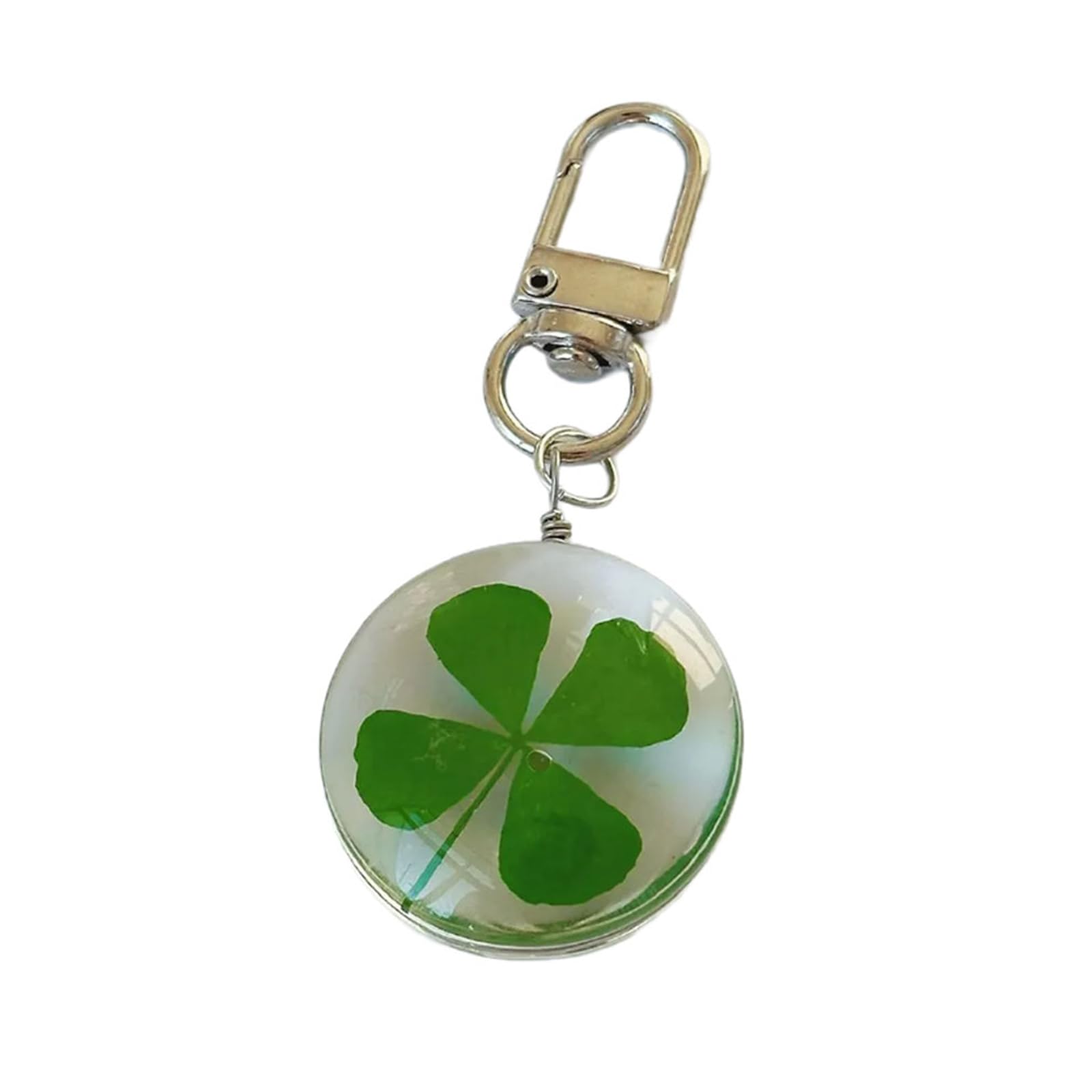 NEWFT Handmade Alloy Four Clovers Pendant Ornament Distinctive Keychain Accessory for Collectors and Trendsetters