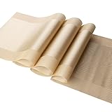 Vagasi ゴールド テーブルランナー 30x180cm 耐熱 ダイニングルームテーブルランナー 防水&洗濯可能 キッチン パーティー ホームデコレーション