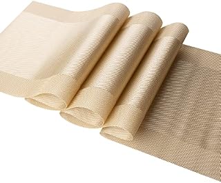 Vagasi Gold Table Runner 30x180cm Heat Resistant for Dining Room Table Runners, Waterproof & Washable for Kitchen Party Home Decor