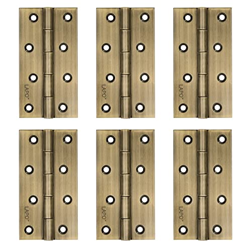 Image of LAPO Stainless Steel Door Hinges, 4 Inch x 14 Gauge /1.8 mm Thickness, Durable Butt Hinges, Smooth Silent Operation, for Home Doors & Cabinets, 5 Years Warranty, Antique Finish, Pack of 6