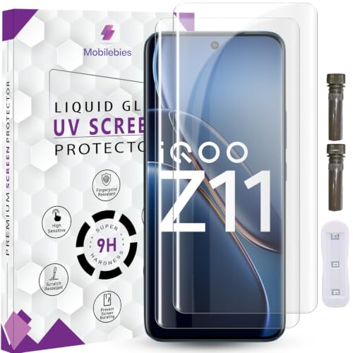 Image of Advanced HD+ UV Tempered Glass Screen Protector For iQOO Z11 5G (6.83 Inch, Pack of 2) Full Adhesive UV Curved Screen Guard, Case Friendly with installation kit & Guide