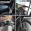 TotGuard Electric Bike, 27.5" Electric Bike for Adults 500W Ebike 21.6MPH Adult Electric Bicycles Electric Mountain Bike,48V 499WH Removable Lithium Battery,Shimano 21S Gears,Lockable Suspension Fork #3