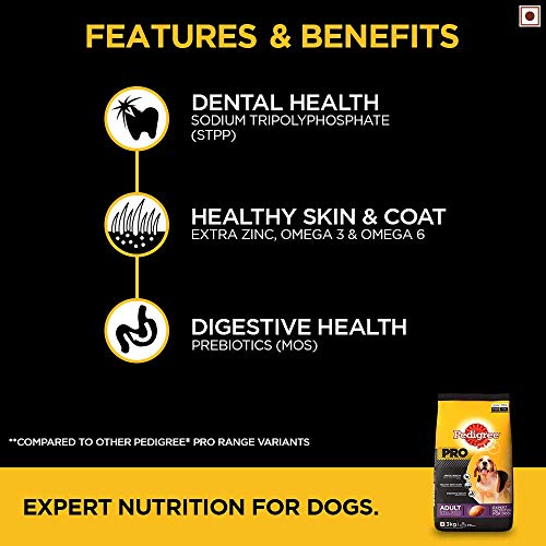 Image of Pedigree PRO Expert Nutrition Dry Food for Small Breed Adult Dogs (9 Months Onwards), 3kg Pack&Pedigree Tasty Minis Treats for Adult Dogs, Chicken & Duck Flavour Chunks, 130g