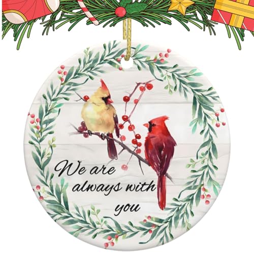 Once by My Side Forever in My Heart - Cardinal Christmas Ornaments - Tree Hanging Gifts, In Memory of Loved Ones