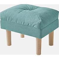 YMYNY Kleine voetenbank met stabiele houten poten onder het bureau, voetensteun voor bank, woonkamer, slaapkamer, kantoor, 41,9 x 29,9 x 23,9 cm (l x b x h), wit, URF-BD216