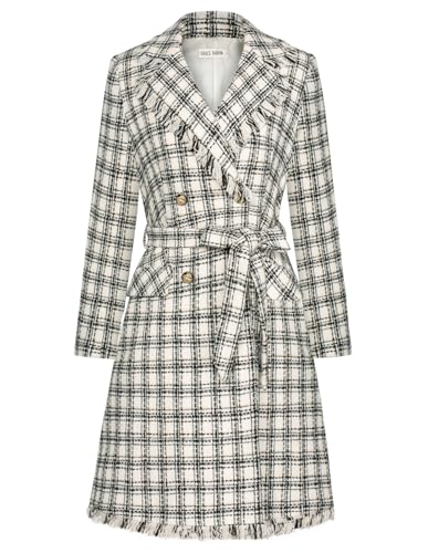 GRACE KARIN Trench Coat for Women 2024 Winter Coat Notch Lapel