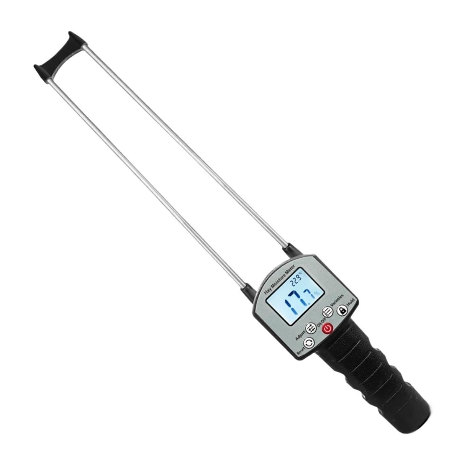 Amrttwy One Color Moisture Meter, Grain Moisture Handheld Drying Meter Backlit Display Hay Straw Pasture Hygrometer 0-80% Digital