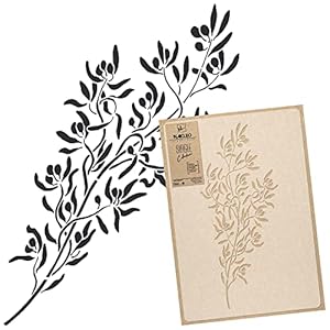NAKLEO Reusable Plastic Wall Stencil – 59x95cm / 23″ x 37″ – Olive Branch Tree – Large Wallpaper Pattern Painting DIY Art Craft Template – Fabric Furniture Wood Canvas