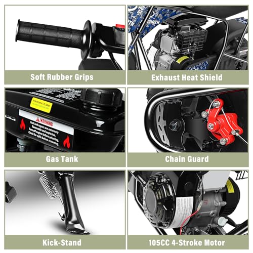Oryxearth 105CC 4-Stroke Mini Dirt Bike Gas Power Dirt Bike for Kids - Thumbnail 3
