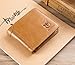 BULLCAPTAIN Men's Genuine Leather RFID Trifold Wallet with 2 ID Window Credit Card Holders Wallets (yellow brown)