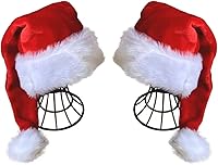 Vista 7 de Sombrero de Papá Noel - Paquete de sombreros de Navidad de lujo para adultos, 2 piezas