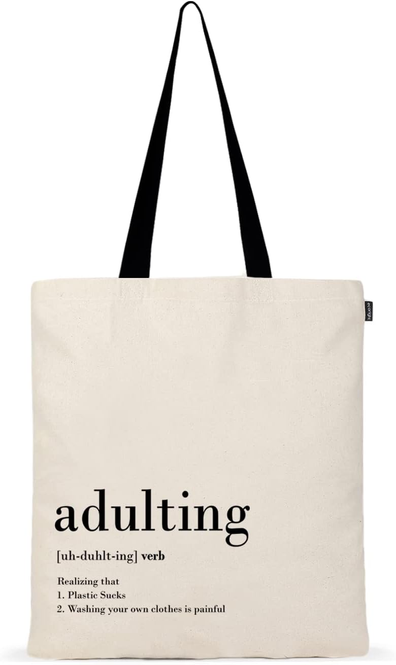 Eco Right Tote Bag for Women, Reusable Grocery Bag, Canvas Tote Bag for Shopping, Cotton Bag for Daily Use, Gifts for Women