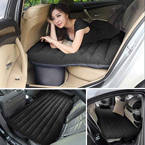 Image of Oshotto Multifunctional Car Travel Bed Mattress with Two Air Pillows, Car Air Pump Compatible with Mahindra Scorpio N 2022 Onwards (Black)