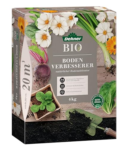 Dehner Bio Bodenverbesserer, hochwertiger Dünger für Gartenpflanzen, organischer NPK-Dünger, mit Spurennährstoffen, natürlicher Boden-Aktivator, 4 kg, für ca. 20 qm, bunt