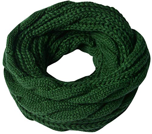 Miobo Strick Loop Schal, Zopf Muster Winterschal, Wolle warmen, Hochwertiges, Unisex mit Einheitsgröße (Grün)